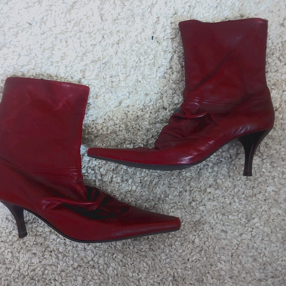 Contest Red Leather Heels size 41 Made in Brazil